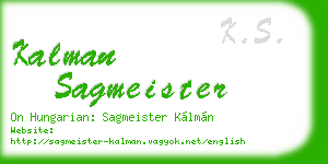 kalman sagmeister business card